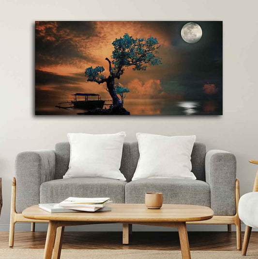 Amazing Tree Under the Moonlight Premium Painting - Decor Smart