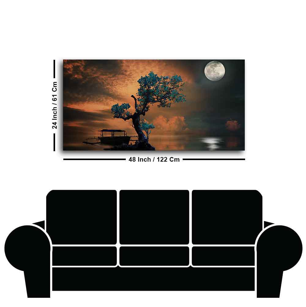 Amazing Tree Under the Moonlight Premium Painting - Decor Smart
