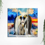 Animal Wall Painting of Penguins Set of 3 Pieces - Decor Smart