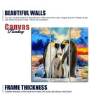 Animal Wall Painting of Penguins Set of 3 Pieces