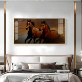 Arabic Horses Premium Acrylic Floating Wall Painting - Decor Smart