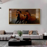 Arabic Horses Premium Acrylic Floating Wall Painting - Decor Smart