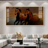 Arabic Horses Premium Acrylic Floating Wall Painting - Decor Smart