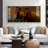 Arabic Horses Premium Acrylic Floating Wall Painting - Decor Smart
