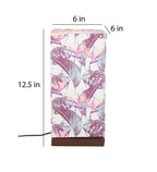 Artistic Birds Of Paradise Multicolor Printed Table Lamp with Wooden Finish Base
