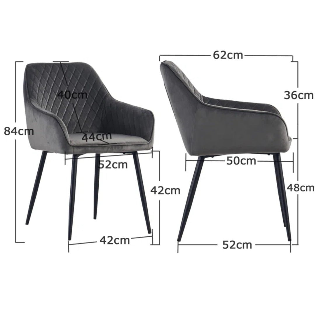 Artistic Classic Grey Diamond Cut Velvet Sofa Lounge Chair - Decor Smart