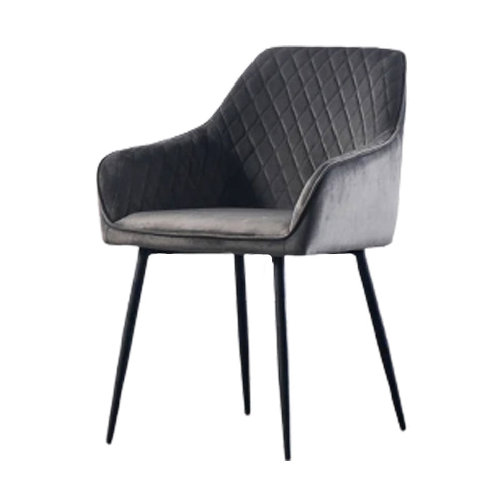 Artistic Classic Grey Diamond Cut Velvet Sofa Lounge Chair - Decor Smart