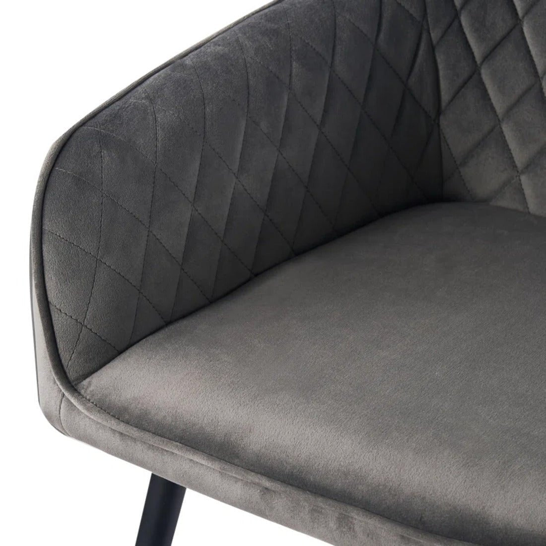 Artistic Classic Grey Diamond Cut Velvet Sofa Lounge Chair - Decor Smart