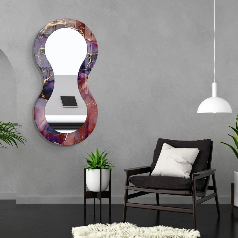 Artistic Curvy Acrylic Wall Mirror with Abstract Frame Design