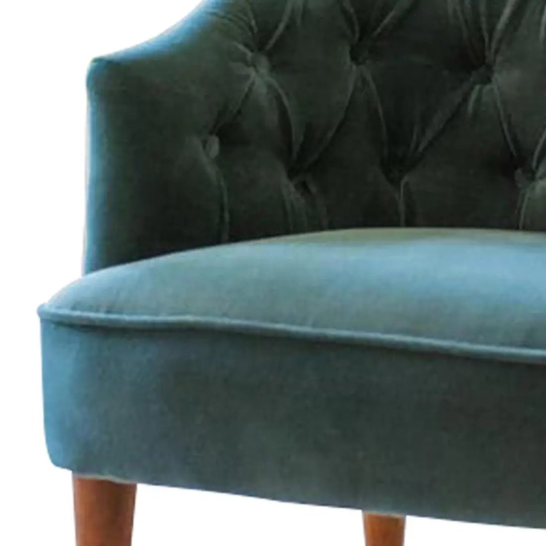 Artistic Cushiony Sea Green Wide Backrest Velvet Sofa Lounge Chair - Decor Smart
