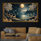 Artistic Nature Deer Crystal Glass Painting Office & Home Décor