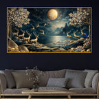 Artistic Nature Deer Crystal Glass Painting Office & Home Décor