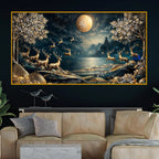 Artistic Nature Deer Crystal Glass Painting Office & Home Décor