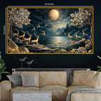 Artistic Nature Deer Crystal Glass Painting Office & Home Décor