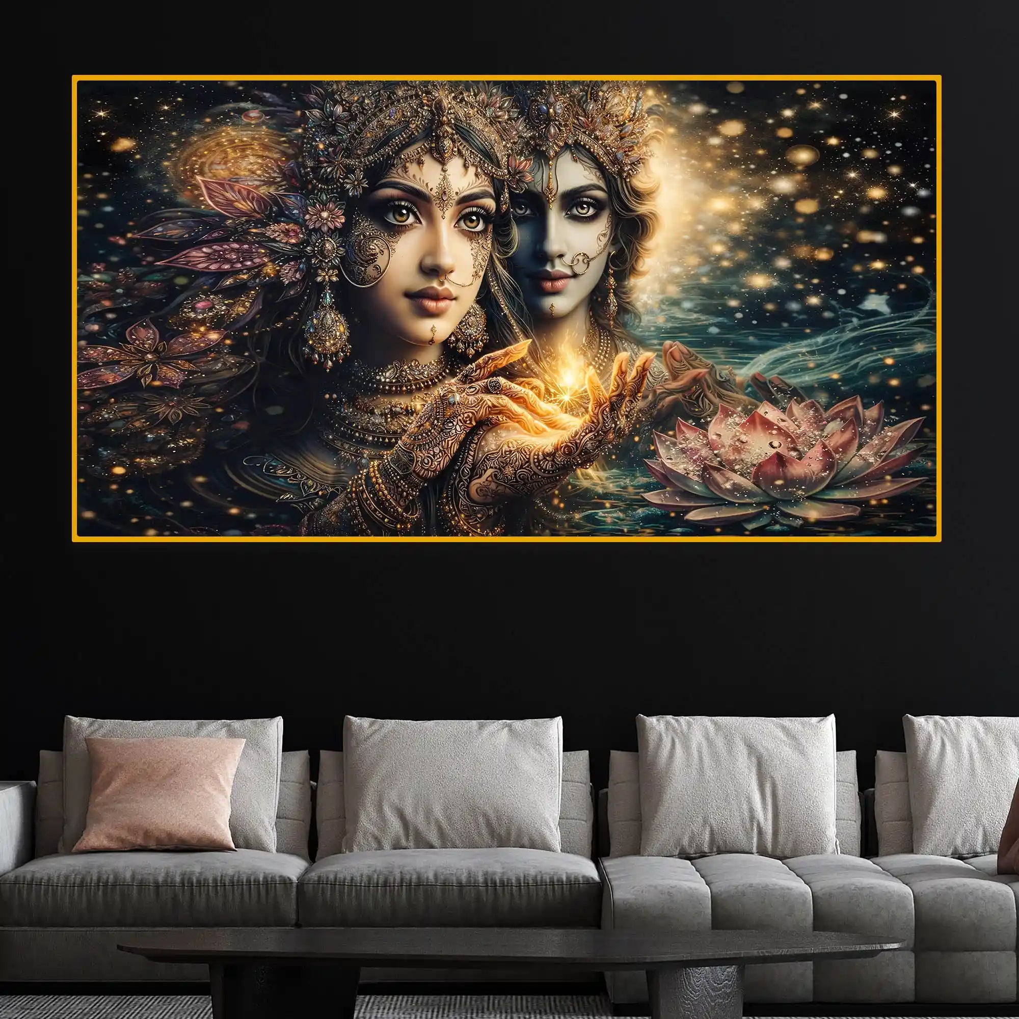Artistic Spiritual Goddess Crystal Glass Wall Painting
