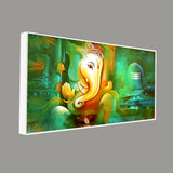 Auspicious Ganesh with Shiva lingam Canvas Wall Painting - Decor Smart