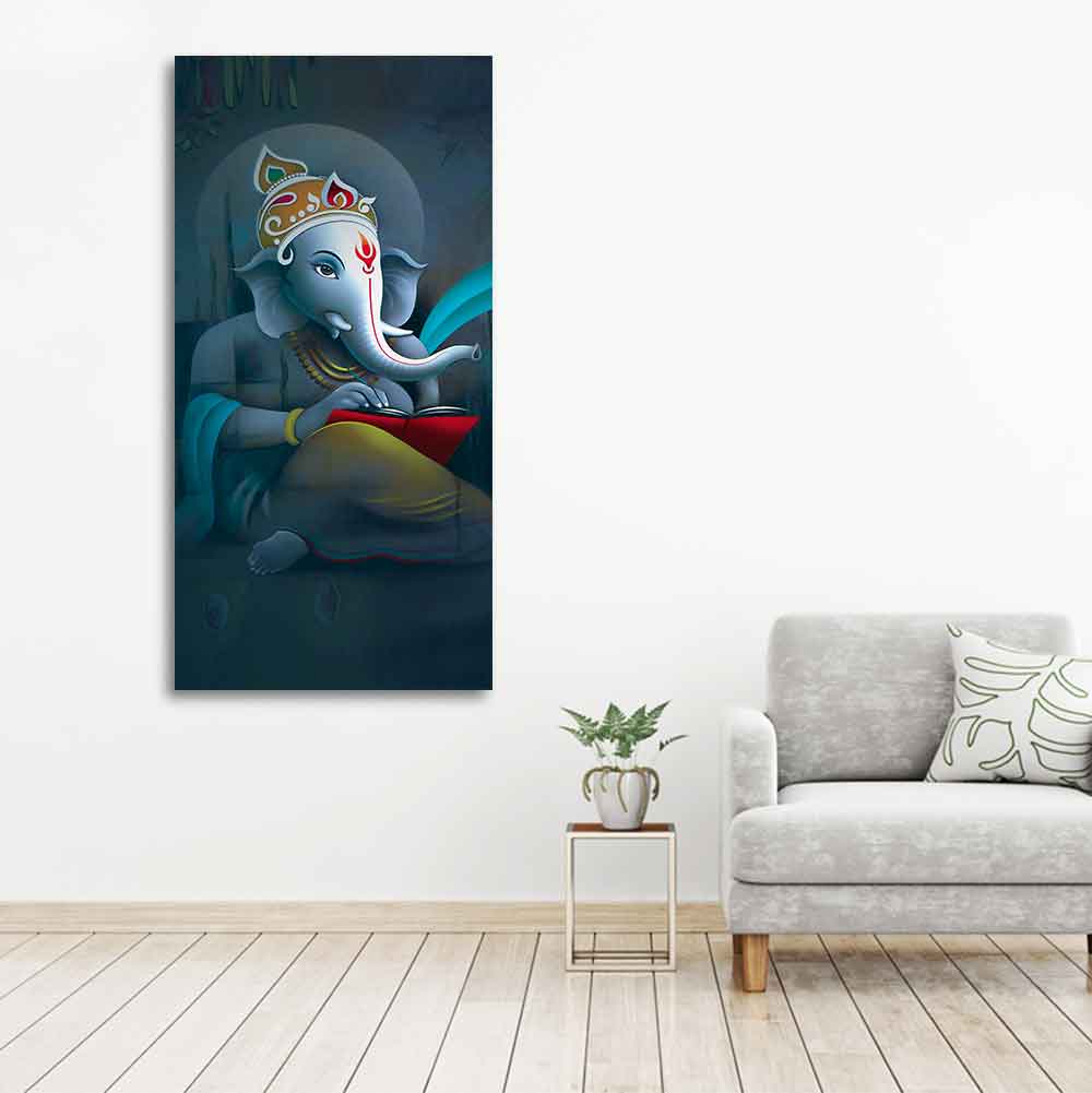 Auspicious God Ganesha Canvas Wall Painting - Decor Smart