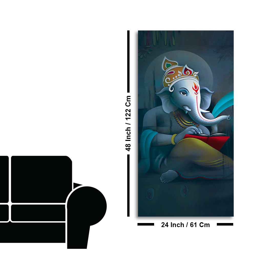 Auspicious God Ganesha Canvas Wall Painting - Decor Smart