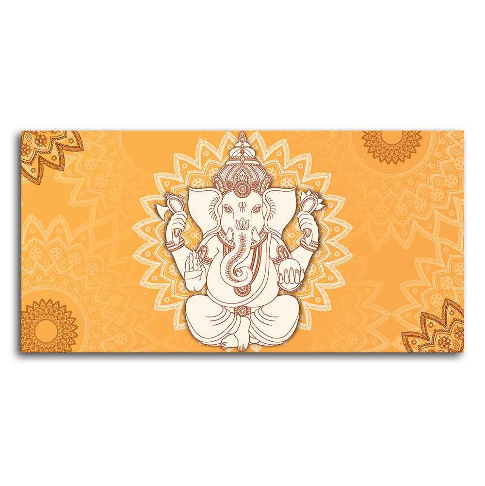 Auspicious Lord Ganesh Canvas Wall Painting - Decor Smart