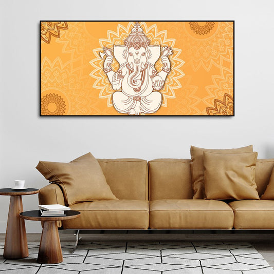 Auspicious Lord Ganesh Canvas Wall Painting - Decor Smart