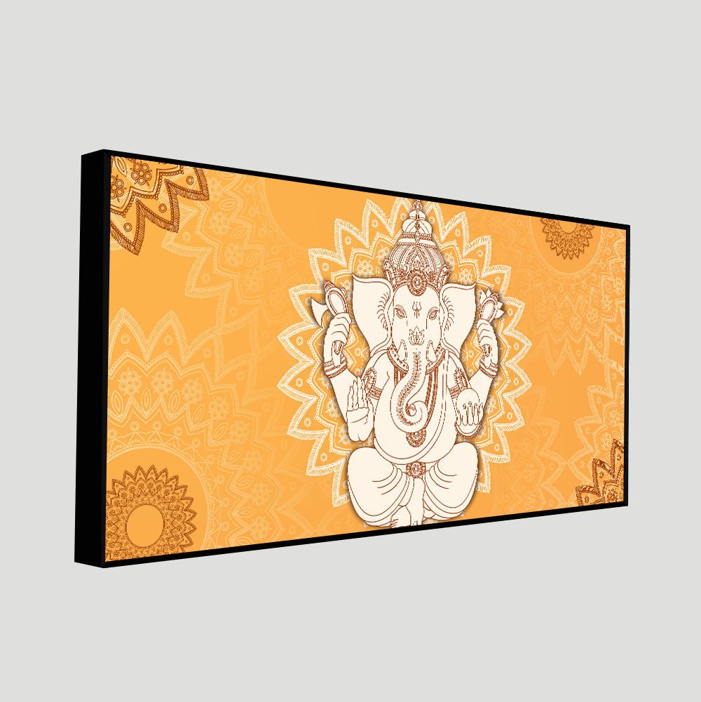 Auspicious Lord Ganesh Canvas Wall Painting - Decor Smart