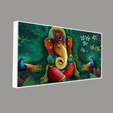 Auspicious Lord Ganesh Premium Canvas Wall Painting - Decor Smart