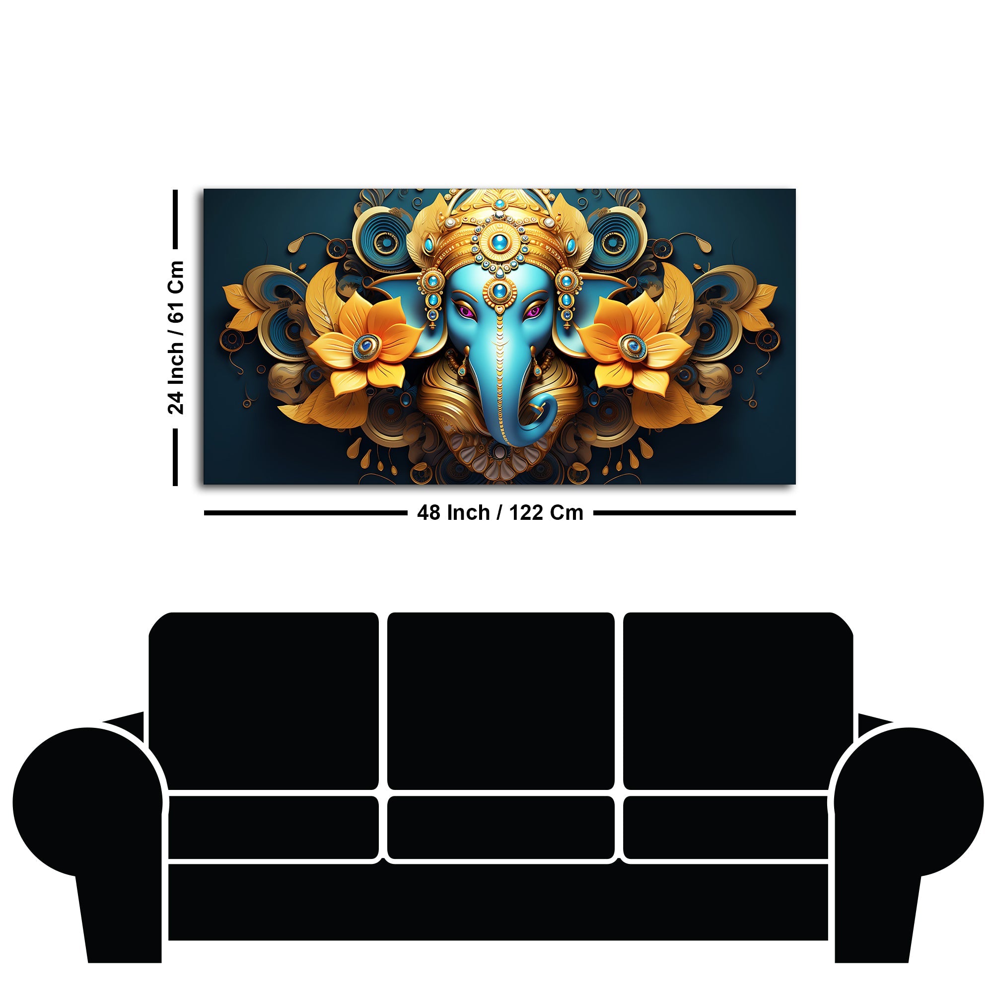 Auspicious Vighnaharta Ganesha Canvas Wooden Wall Painting