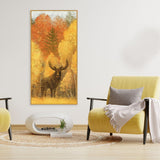 Autumn Foliage with Moose and Fox Canvas Wall Painting - Decor Smart