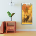 Autumn Foliage with Moose and Fox Canvas Wall Painting