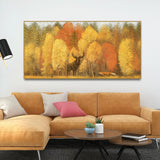 Autumn Foliage with Moose and Fox Premium Canvas Wall Painting - Decor Smart