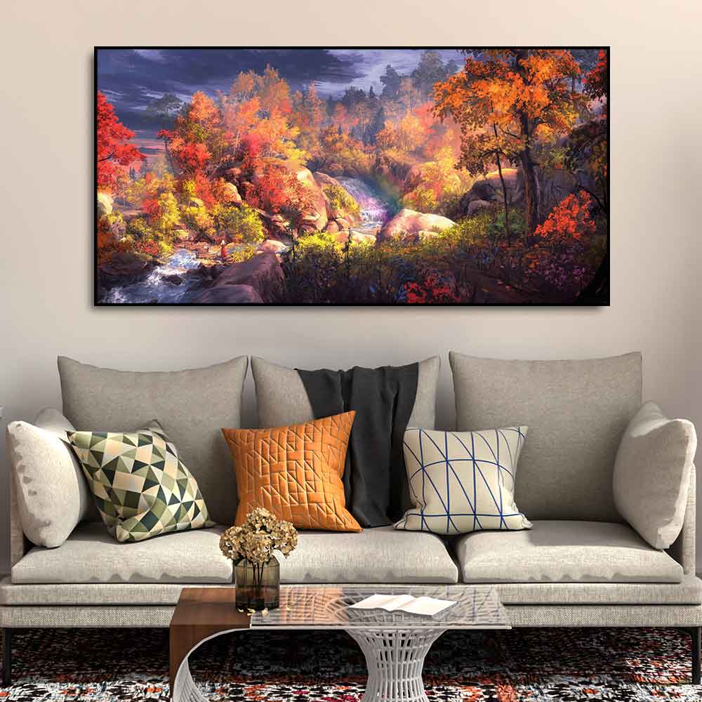 Autumn Season Nature's Scenery Wall Painting - Decor Smart