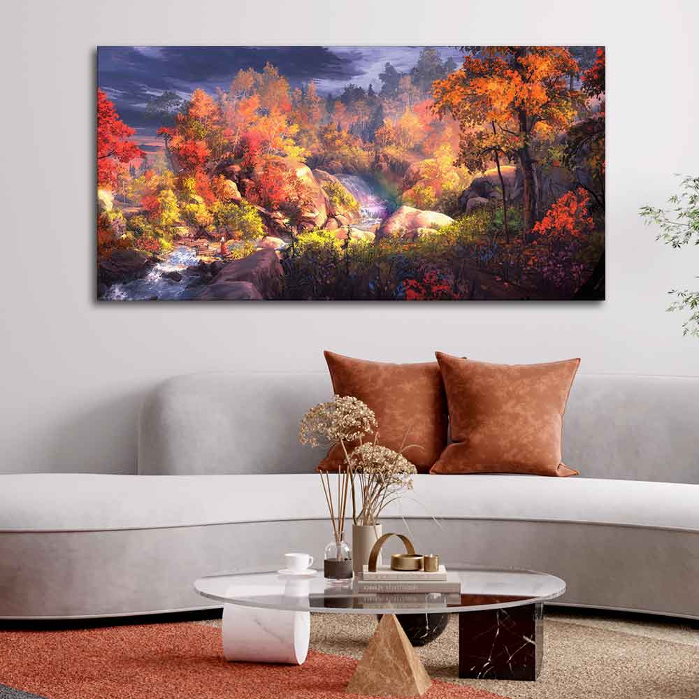 Autumn Season Nature's Scenery Wall Painting - Decor Smart