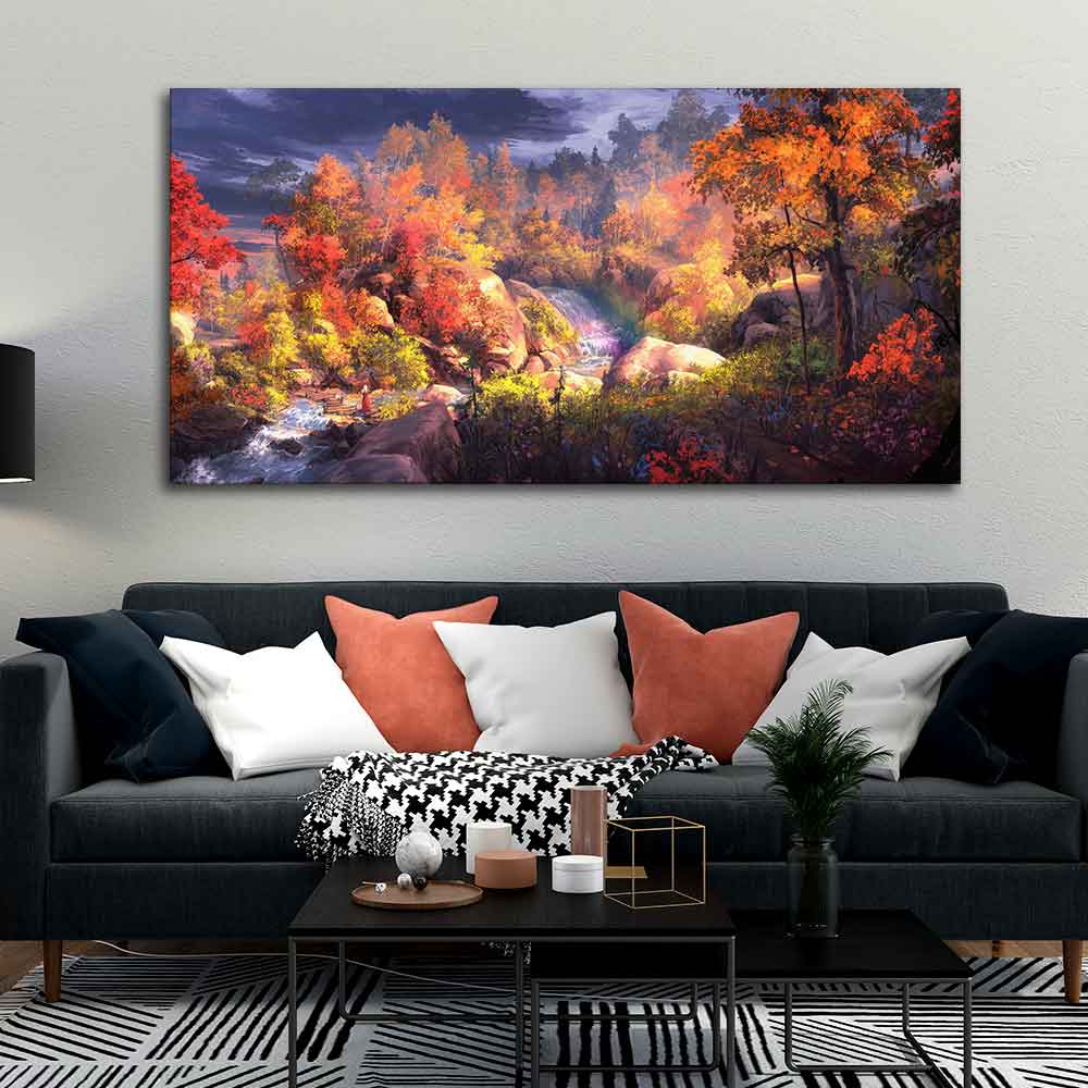 Autumn Season Nature's Scenery Wall Painting - Decor Smart