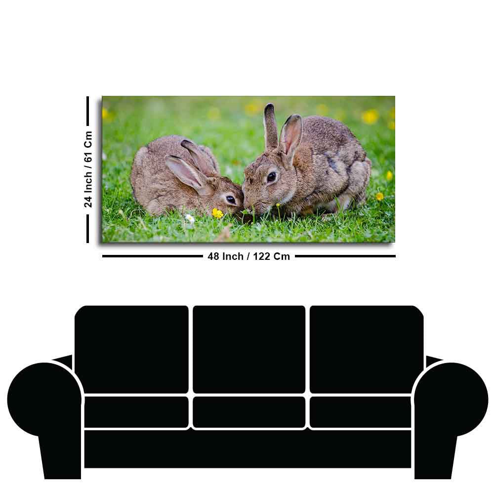Baby Bunnies in Garden – Cute Canvas Wall Painting - Decor Smart