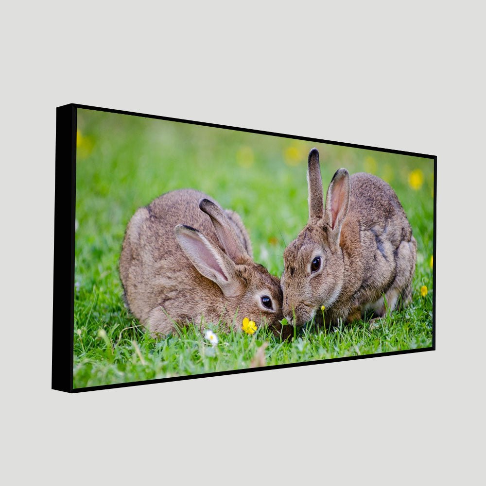 Baby Bunnies in Garden – Cute Canvas Wall Painting - Decor Smart
