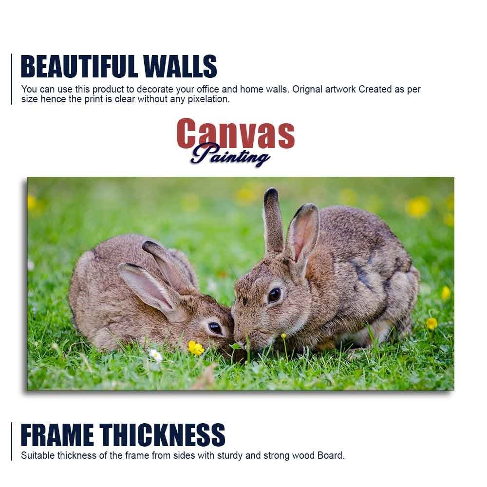 Baby Bunnies in Garden – Cute Canvas Wall Painting - Decor Smart