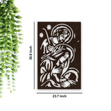 Baby Jesus Virgin Mary Joseph Holy Family Backlit Wooden Wall Hanging with LED Night Light Walnut Finish - Decor Smart