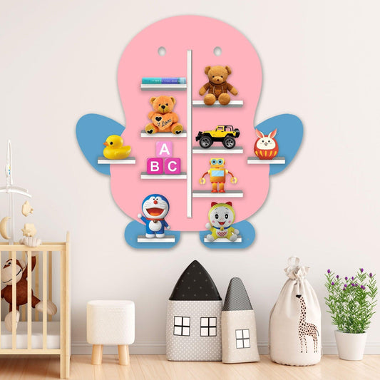 Baby Penguin Shape Wooden LED Light Wall Shelf for Kids - Decor Smart