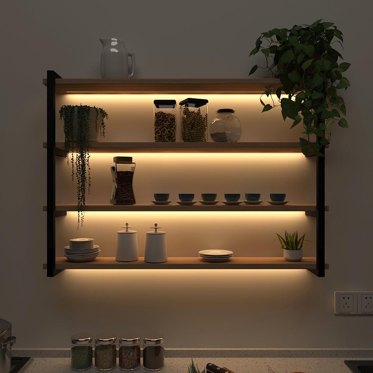 Backlit Wall Shelf Book Shelf In Contemporary Design - Decor Smart