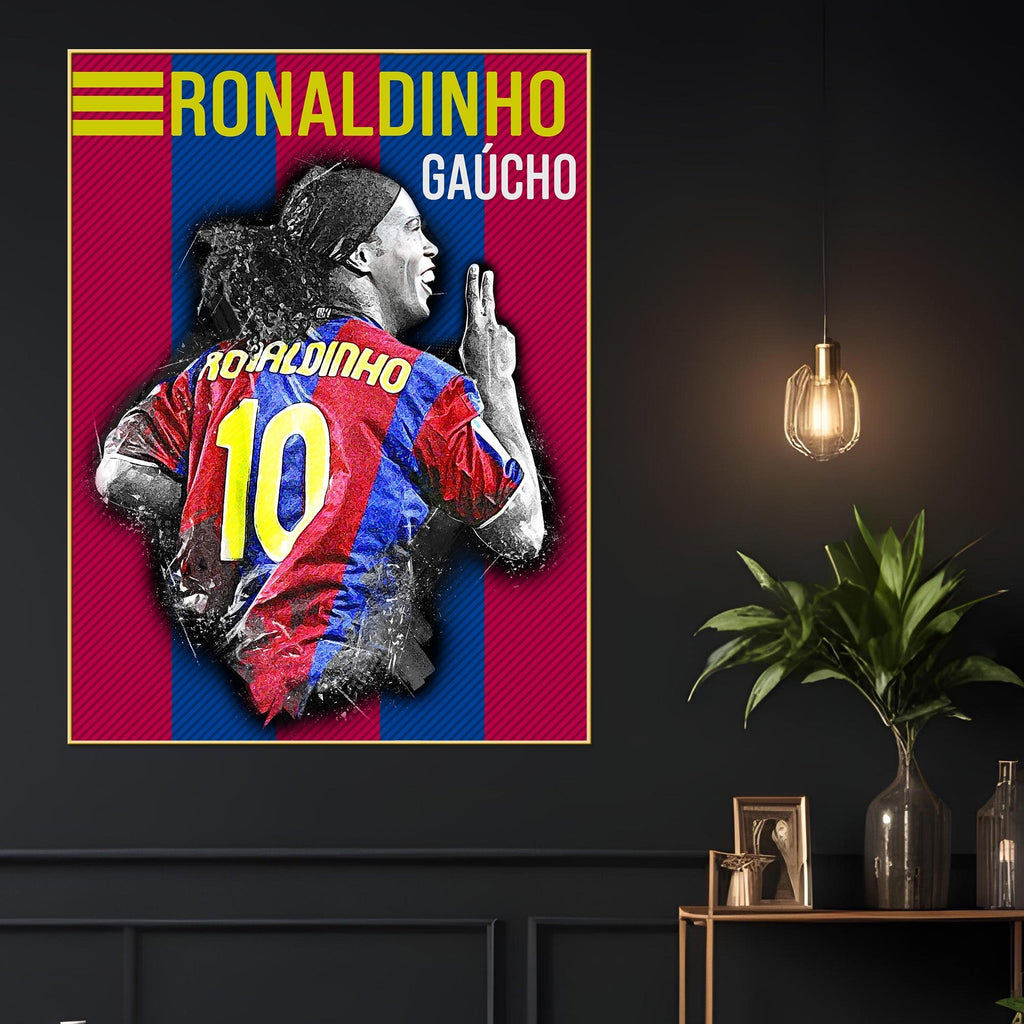 Barcelona Ronaldinho Ga√∫cho Cotton Canvas Wall Painting