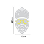 Bearded Hipster with Glass Neon Sign LED Light