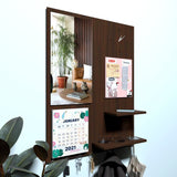 Beautiful "7 In One" Wooden Wall Organiser with Mirror, Key Holder, Coat Hangers, Pin Board, Clock, Calendar - Decor Smart