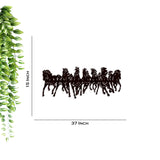 Beautiful 7 Running Horses Backlit with LED Wooden Wall Hanging - Decor Smart