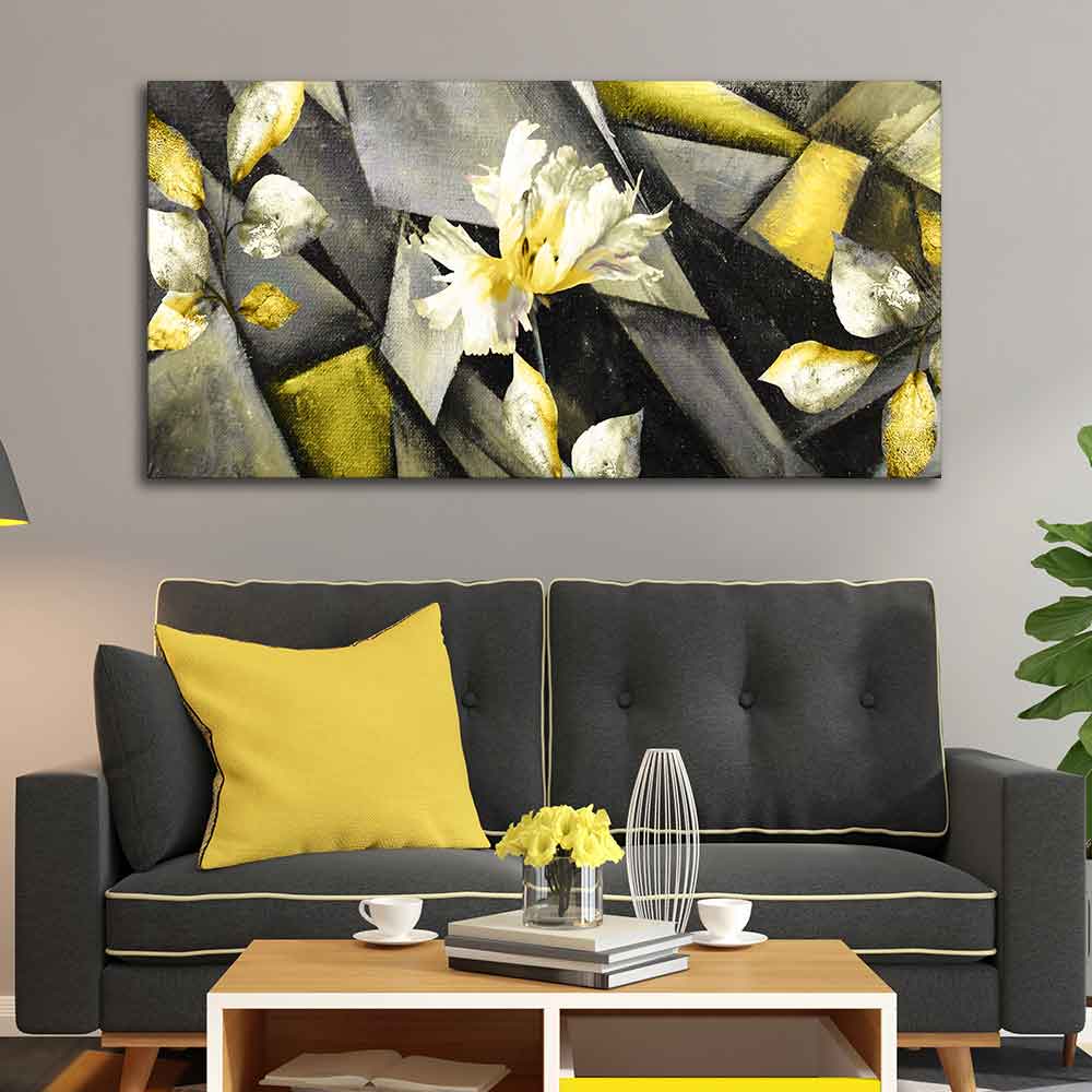 Beautiful Abstract Art Flowers Wall Painting - Decor Smart