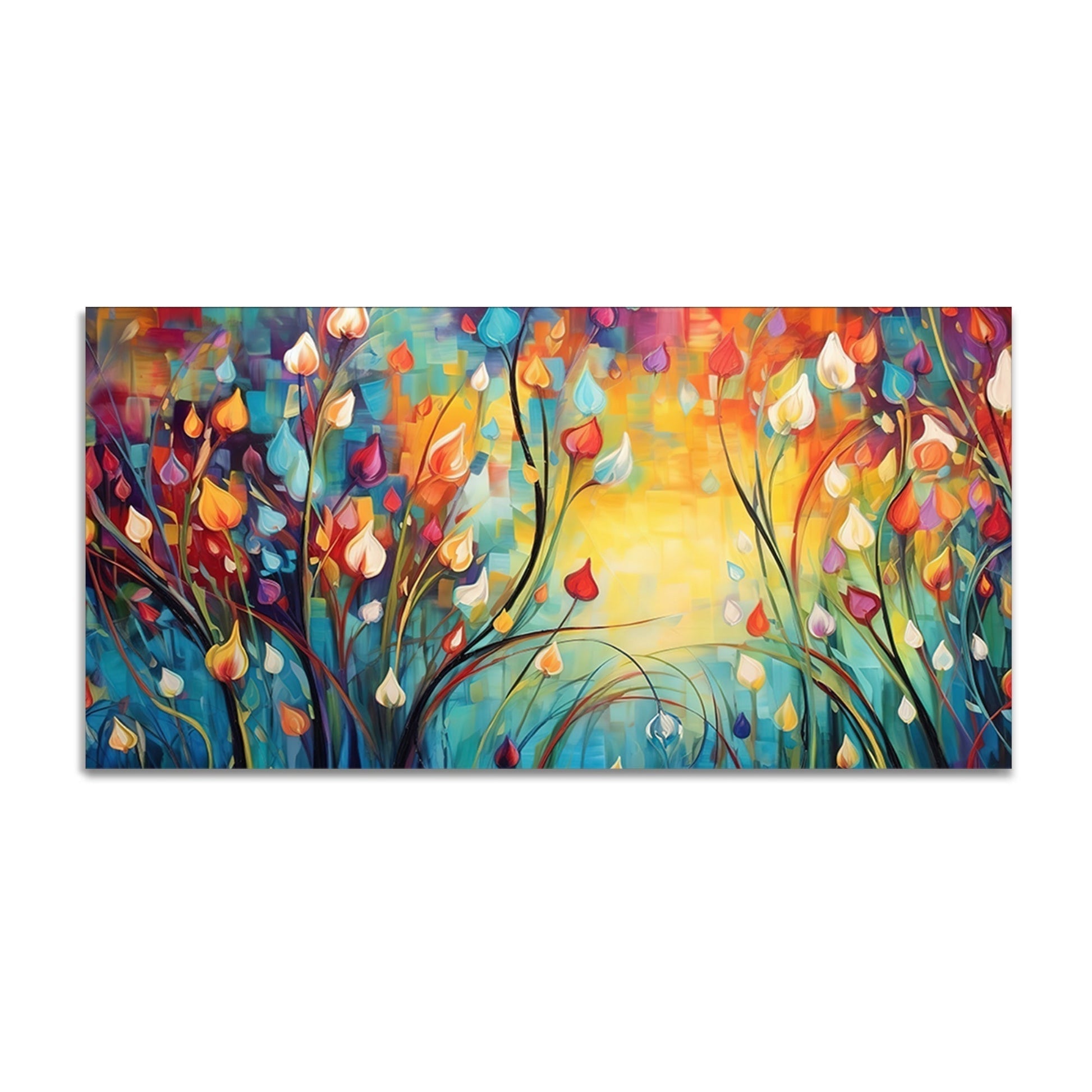 Beautiful Abstract Art of Colorful Flowers Canvas Wall Painting - Decor Smart