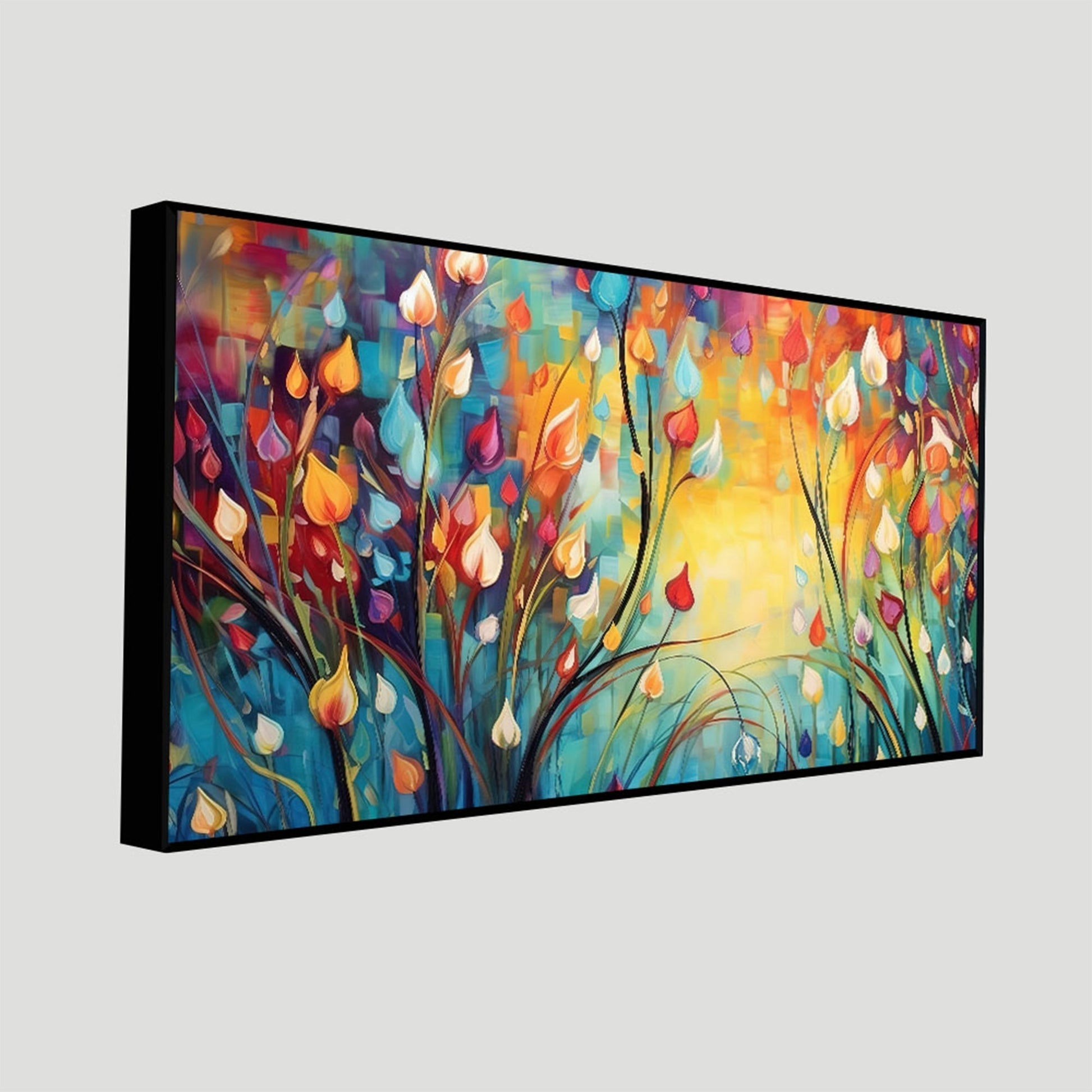 Beautiful Abstract Art of Colorful Flowers Canvas Wall Painting - Decor Smart