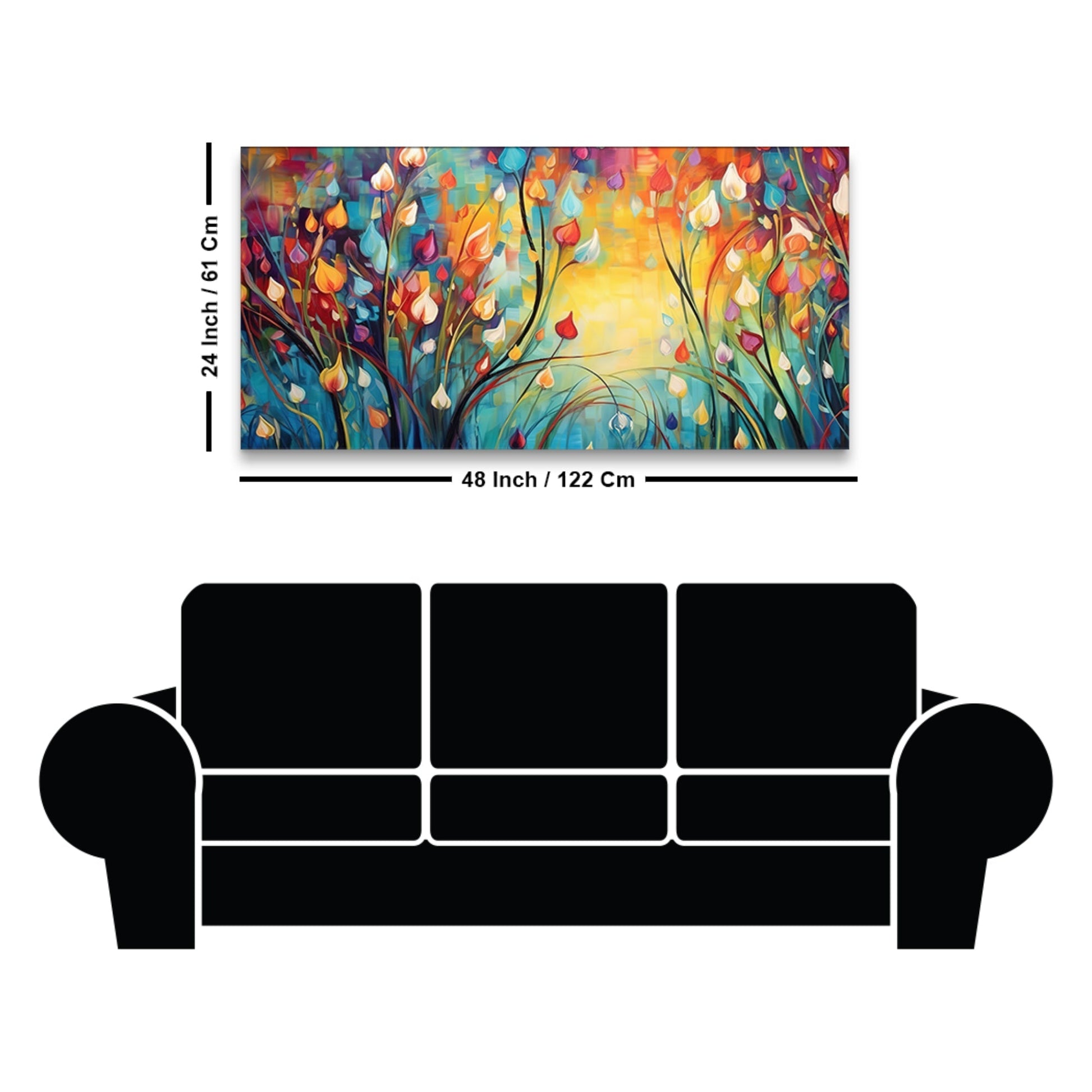 Beautiful Abstract Art of Colorful Flowers Canvas Wall Painting - Decor Smart