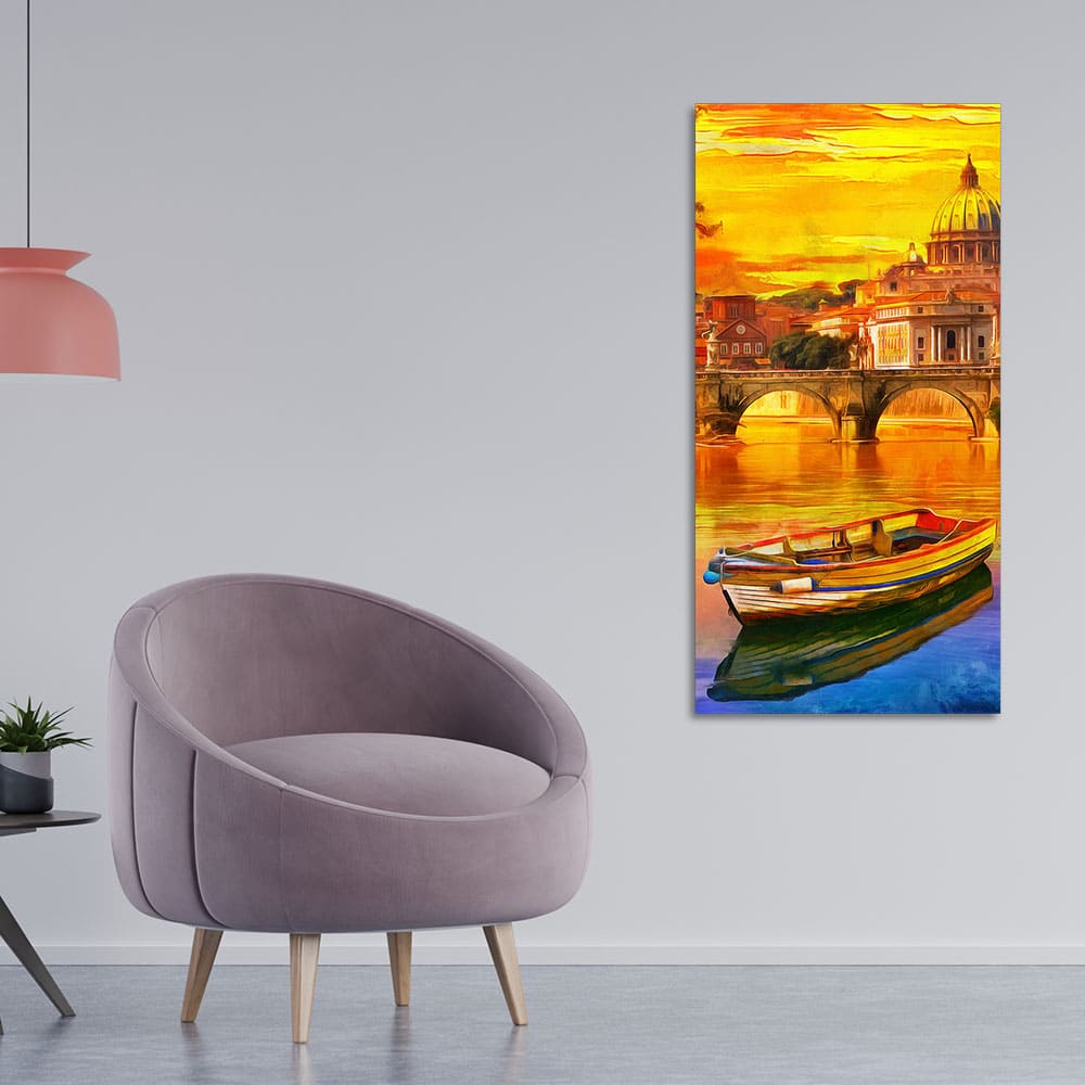 Beautiful Abstract Lake Scenery Wall Painting - Decor Smart