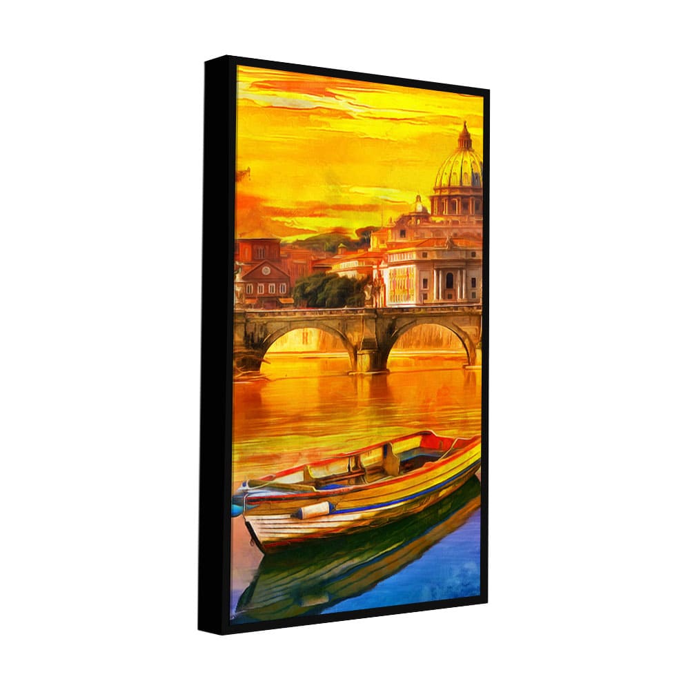 Beautiful Abstract Lake Scenery Wall Painting - Decor Smart