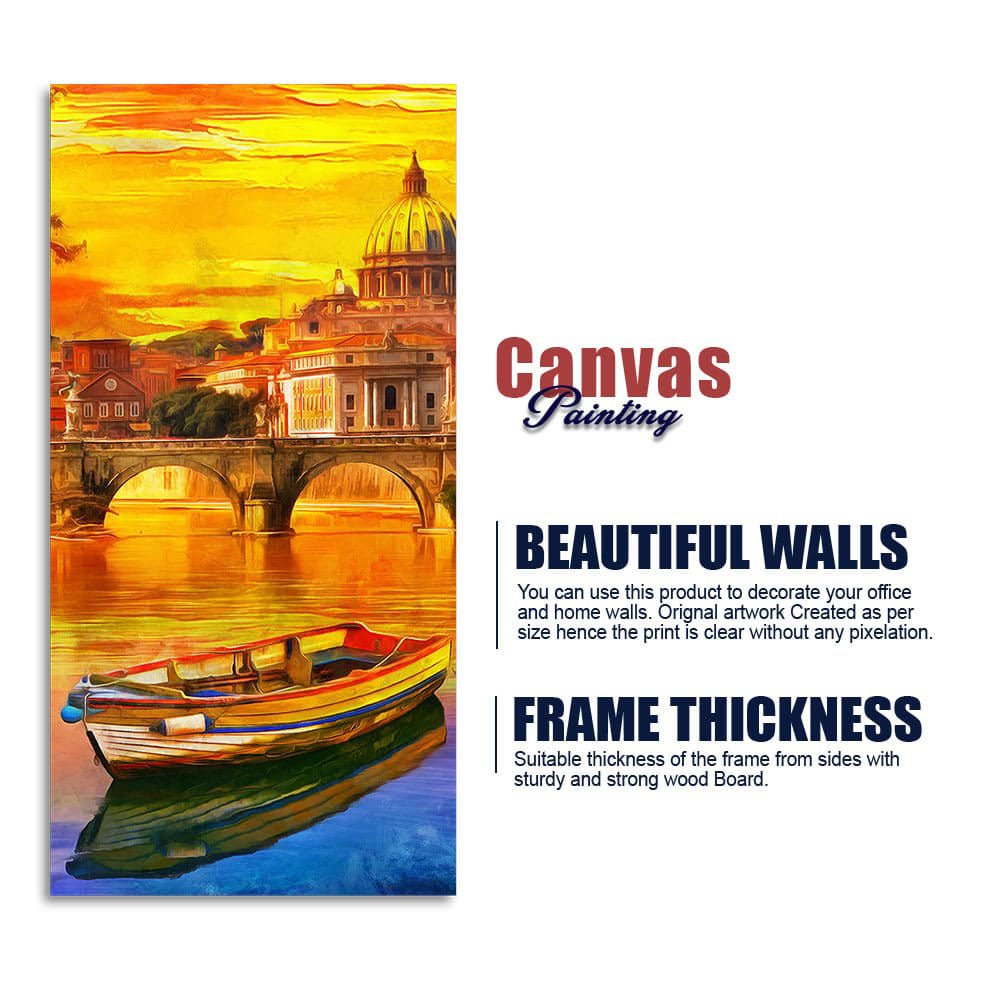Beautiful Abstract Lake Scenery Wall Painting - Decor Smart